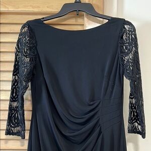 Elegant Black Lace Sleeve Dress Jessica Howard 6p